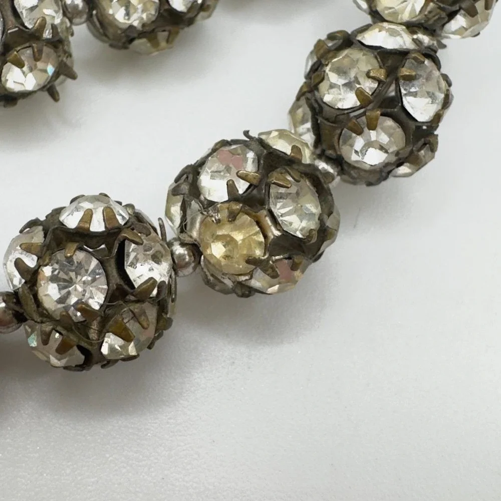 Vintage Rhinestone Necklace Disco Ball Style 16